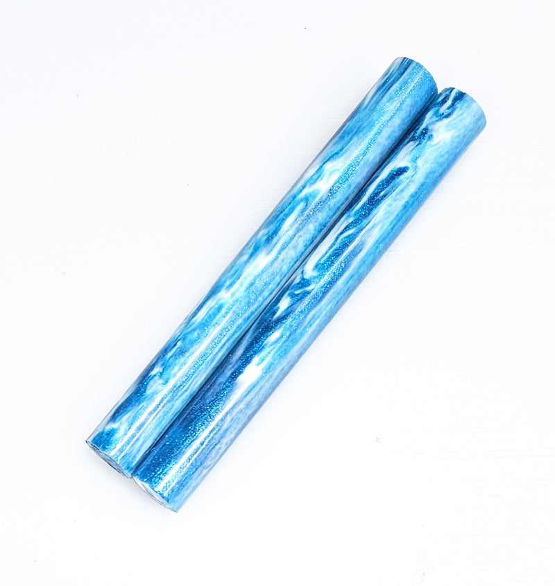 Ocean Blue and White DiamondCast® Slim Blank