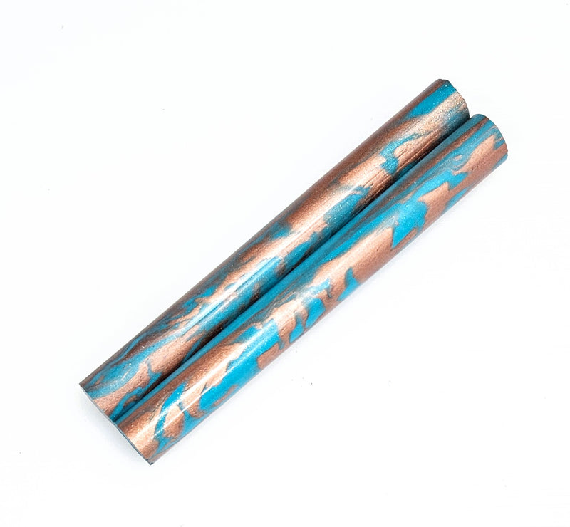 Teal (Conch Aqua) and Copper DiamondCast® Slim Blank