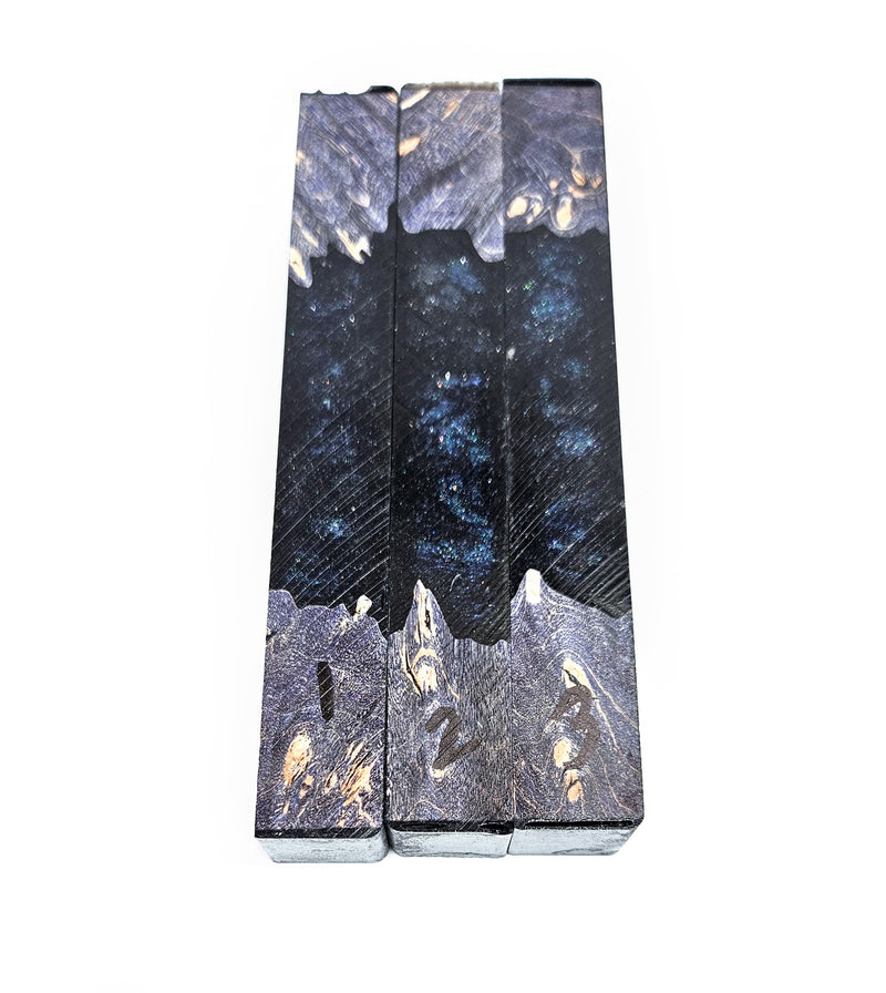 Dark Holographic Blue and Dyed Maple Hybrid DiamondCast® Blanks